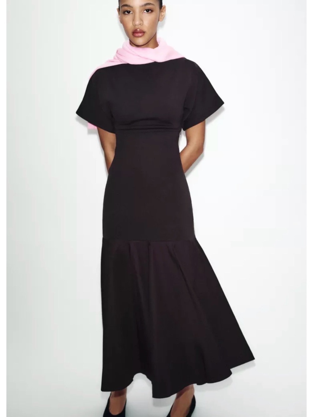 Zara COMBINED INTERLOCK DRESS